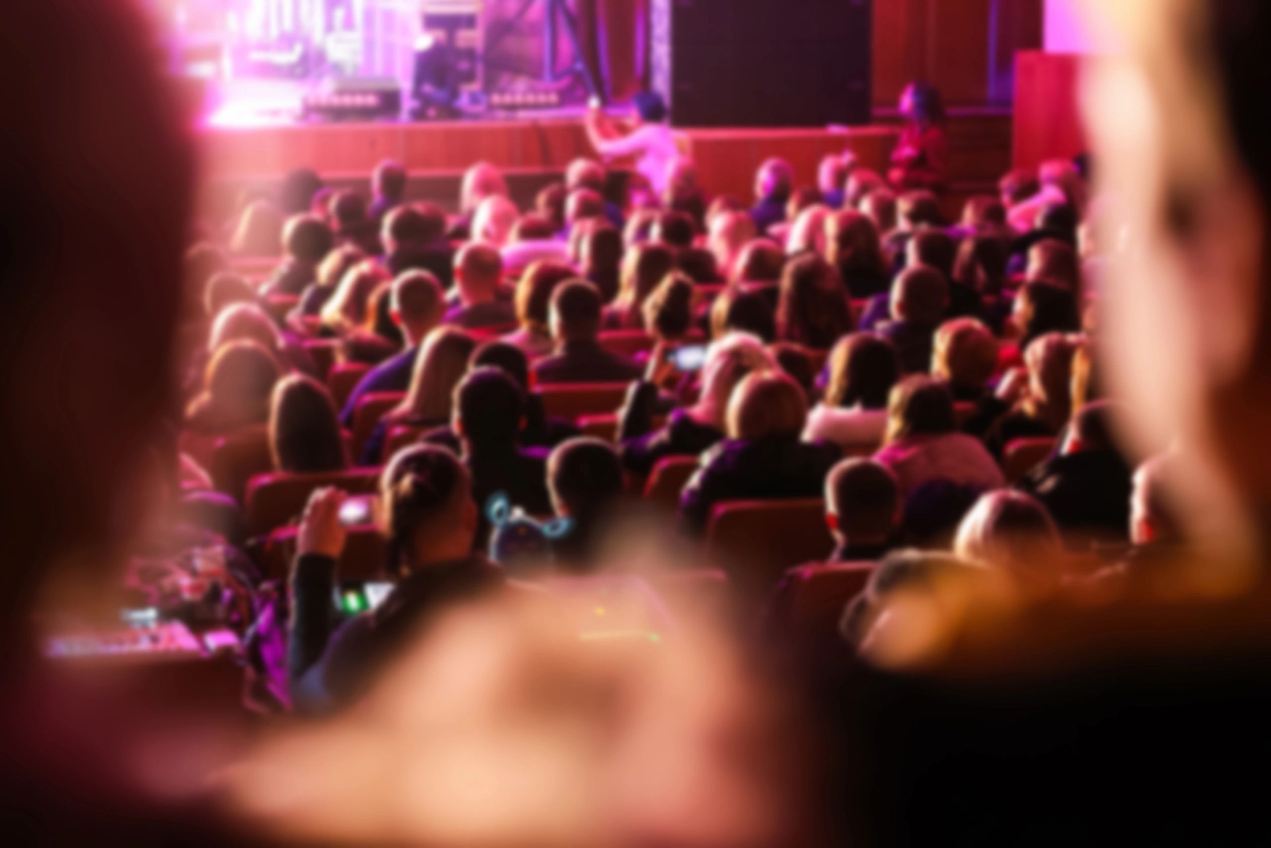Large audience gathered in a theater for a live show