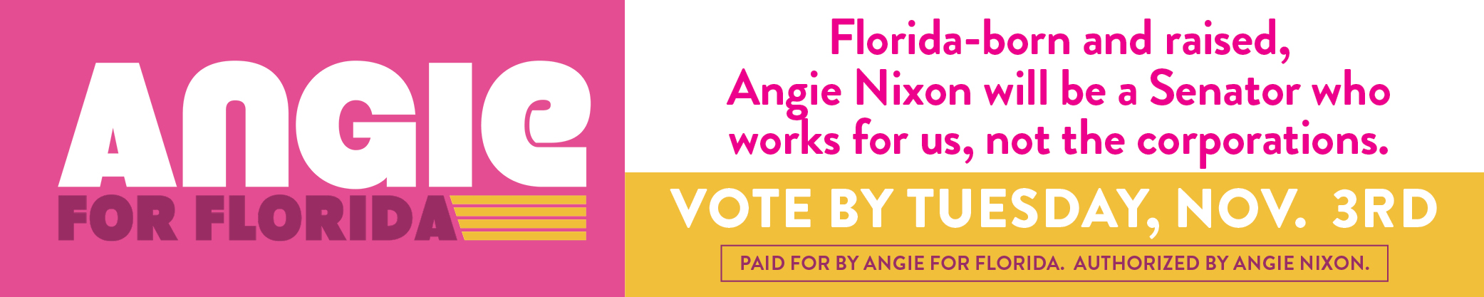 Angie Nixon – Florida Born and Raised – Sponsor Banner